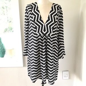 Ivanka Trump Chevron Striped Tunic / Coverup S/M